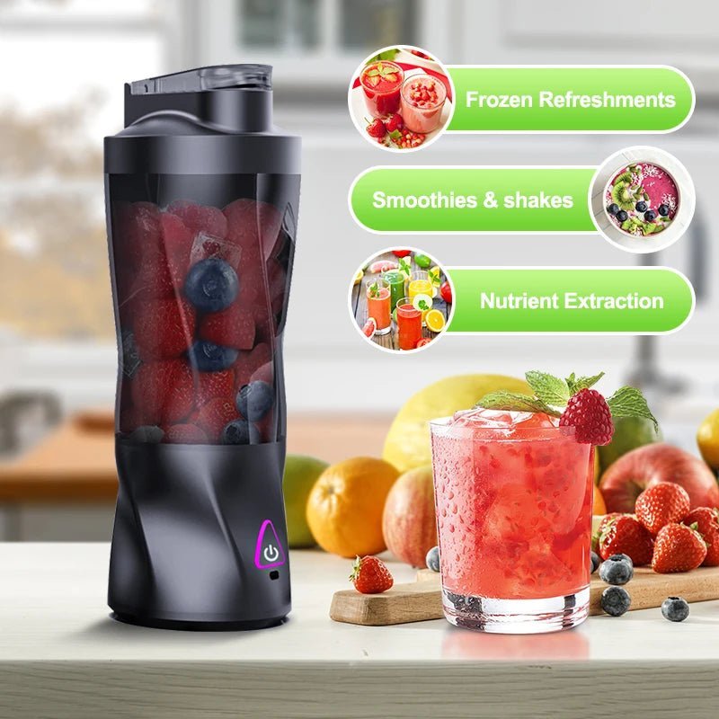 Electric Portable Juicer Fresh Fruit Mixer 700ML Multifunctional USB Rechargeable Shakes Smoothie Blender Outdoor Mixing Cup - Cuisine élégante