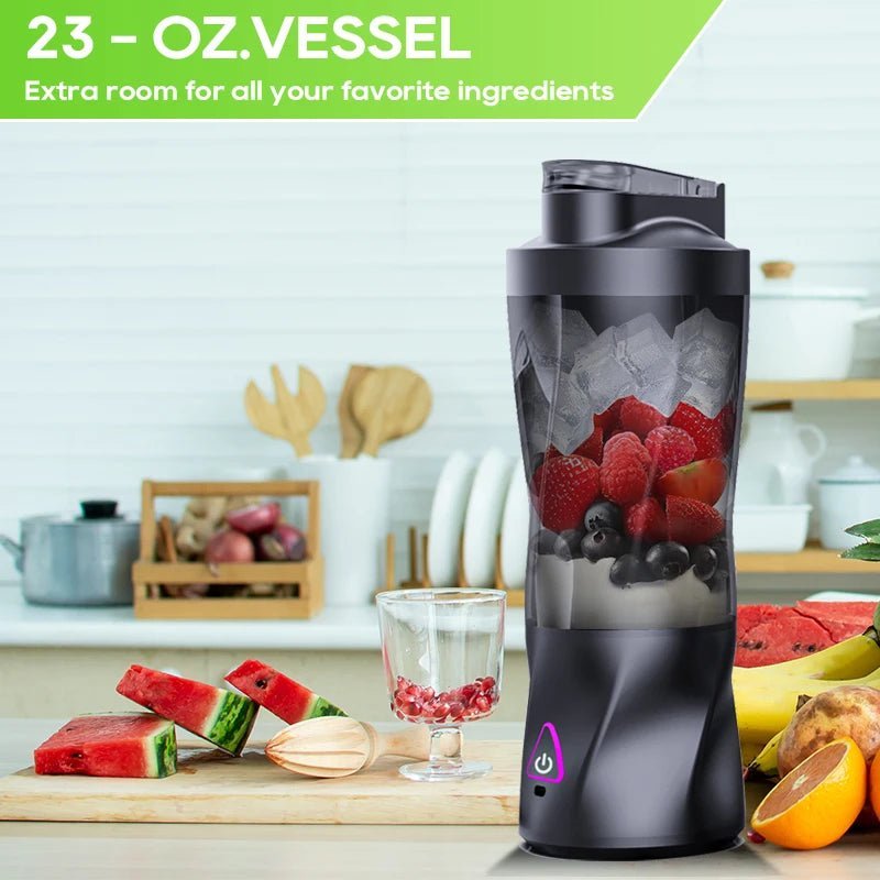 Electric Portable Juicer Fresh Fruit Mixer 700ML Multifunctional USB Rechargeable Shakes Smoothie Blender Outdoor Mixing Cup - Cuisine élégante