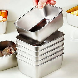 Ensemble de conteneurs de stockage des aliments en acier inoxydable, 6 pièces, avec couvercles, étanches, empilables et réutilisables pour le Camping, les pique-niques et l'école - Cuisine élégante