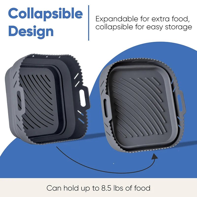 Ensemble de paniers carrés en silicone pour friteuse à air, grilles à brochettes, moules à gâteaux et accessoires Cosori - Cuisine élégante