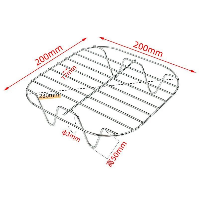 Ensemble de paniers carrés en silicone pour friteuse à air, grilles à brochettes, moules à gâteaux et accessoires Cosori - Cuisine élégante