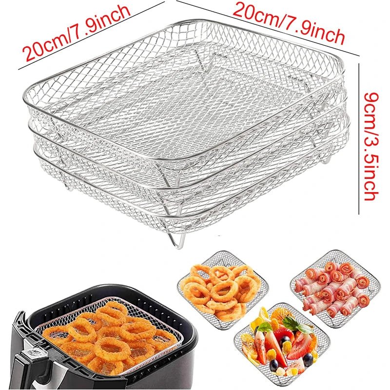 Ensemble de paniers carrés en silicone pour friteuse à air, grilles à brochettes, moules à gâteaux et accessoires Cosori - Cuisine élégante