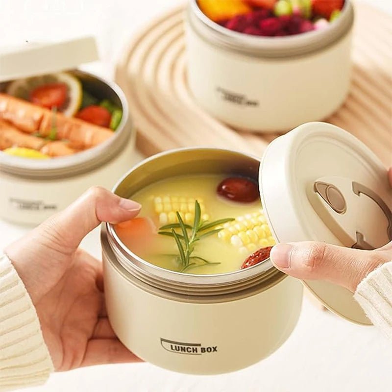 Ensemble de récipients à déjeuner isolés portables avec boîte à déjeuner thermique 3 récipients à déjeuner empilables séparés pour enfants adultes - Cuisine élégante