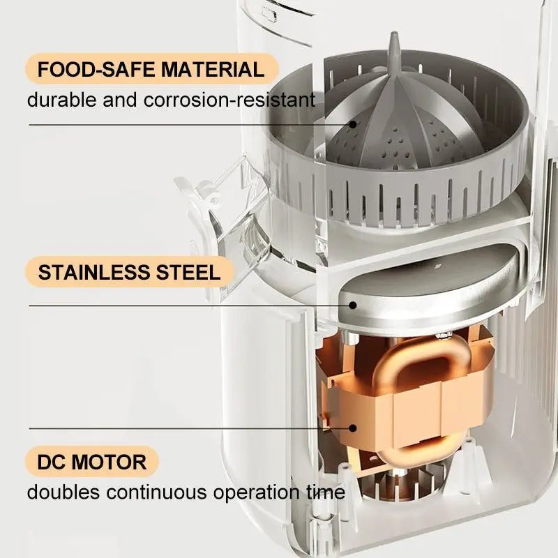 Extracteur de Jus d'Orange Électrique Ju479, Presse à Froid sans Fil, Petit Outil de Cuisine Portable - Cuisine élégante