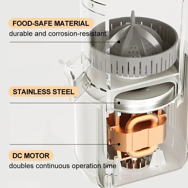 Extracteur de Jus d'Orange Électrique Ju479, Presse à Froid sans Fil, Petit Outil de Cuisine Portable - Cuisine élégante