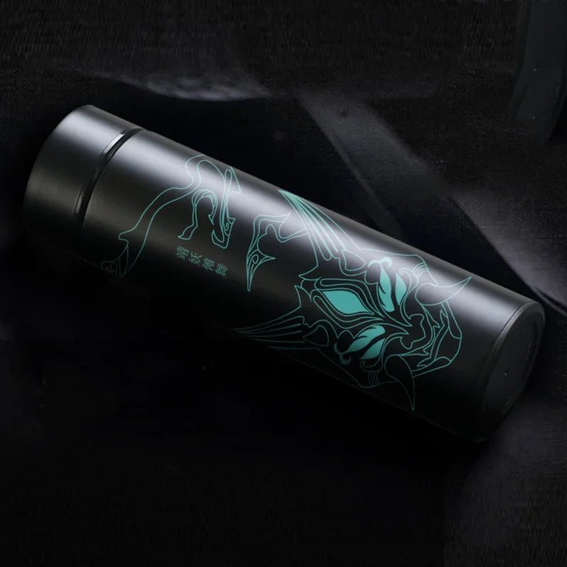 Genshin Impact flacon à vide bouteilles d'eau en acier inoxydable affichage de la température LED tasse à café jeu Zhongli Xiao Anime tasse Thermos - Cuisine élégante
