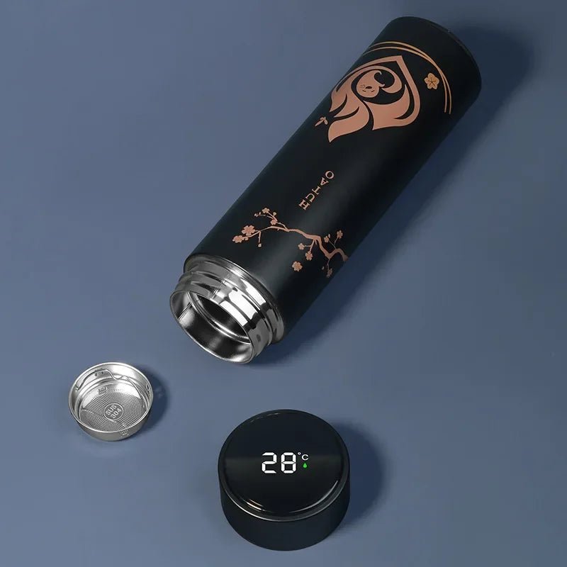 Genshin Impact flacon à vide bouteilles d'eau en acier inoxydable affichage de la température LED tasse à café jeu Zhongli Xiao Anime tasse Thermos - Cuisine élégante