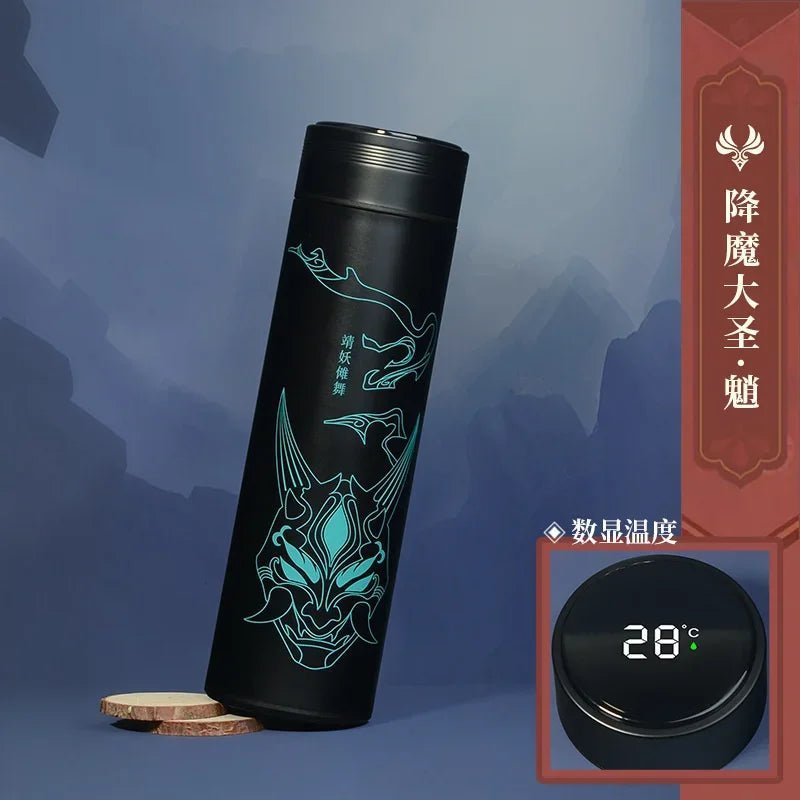 Genshin Impact flacon à vide bouteilles d'eau en acier inoxydable affichage de la température LED tasse à café jeu Zhongli Xiao Anime tasse Thermos - Cuisine élégante