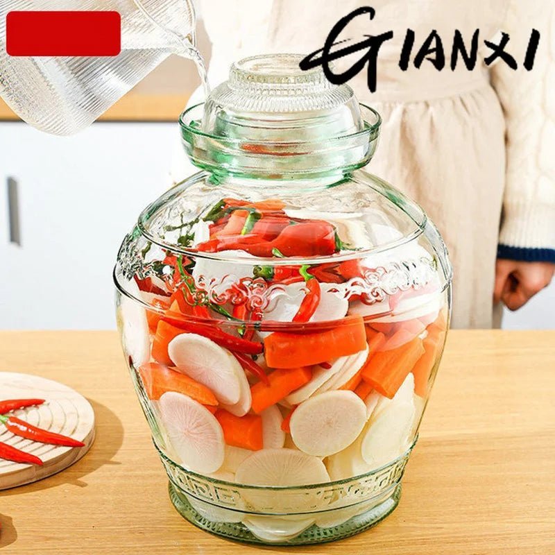 GIANXI pot de cornichons de qualité alimentaire pot en verre épaissi extra - large pot scellé pot de cornichons pot de cornichon d'ail de sucre domestique pot de cornichons - Cuisine élégante