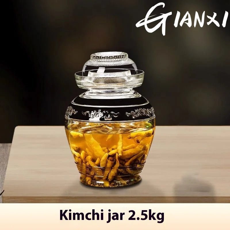 GIANXI pot de cornichons de qualité alimentaire pot en verre épaissi extra - large pot scellé pot de cornichons pot de cornichon d'ail de sucre domestique pot de cornichons - Cuisine élégante