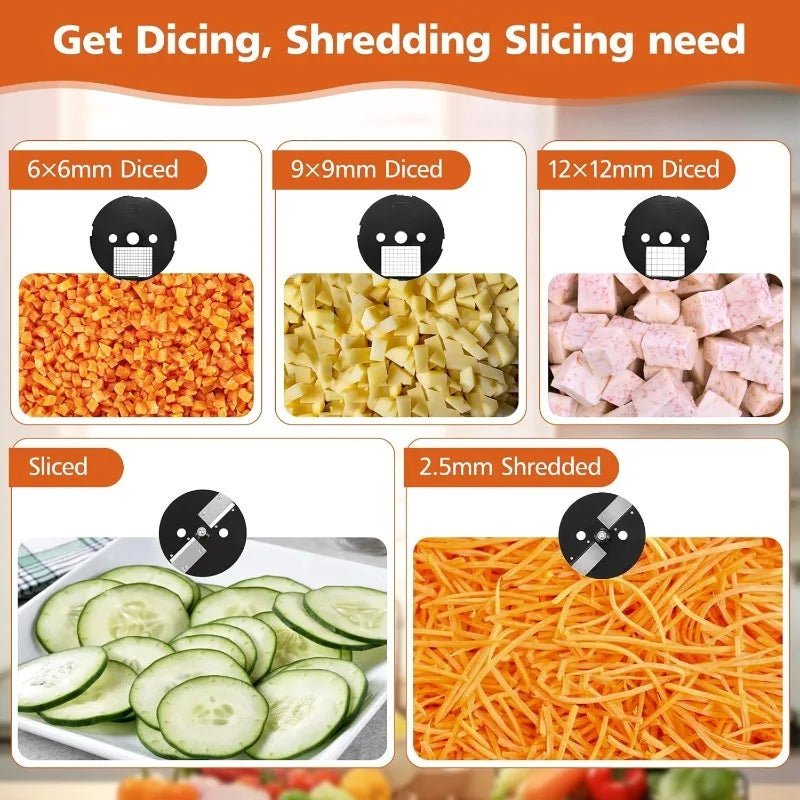 Hachoir à légumes électrique 5 en 1, hachoir multifonctionnel, coupe - légumes, trancheuse, machine à découper, coupe automatique - Cuisine élégante