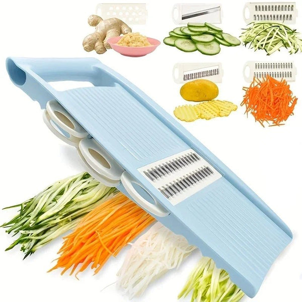 Hachoir à légumes multifonction 5 en 1, hachoir à oignons, hachoir à aliments, mandoline de cuisine, trancheuse à légumes - Cuisine élégante