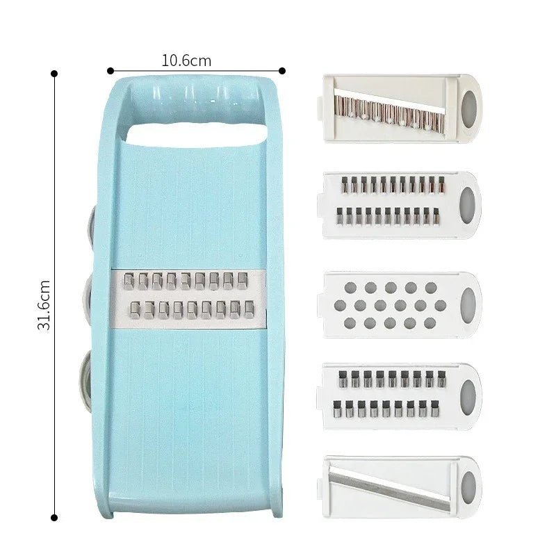 Hachoir à légumes multifonction 5 en 1, hachoir à oignons, hachoir à aliments, mandoline de cuisine, trancheuse à légumes - Cuisine élégante