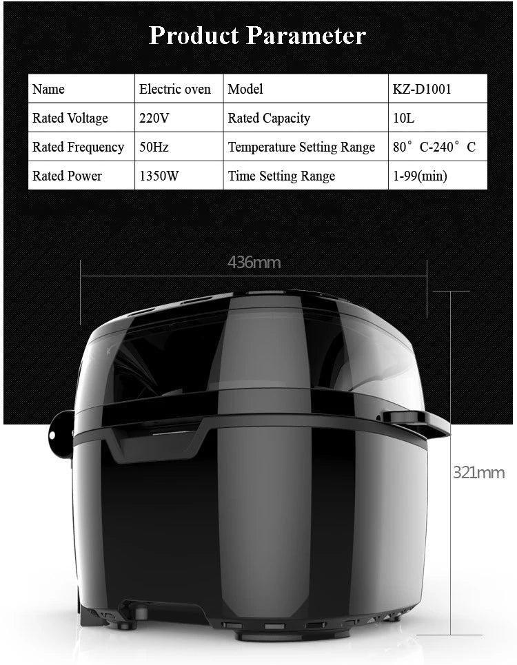 Household Air Fryer Smart Home Kitchen Smokeless Frying Machine Air Oven Electric Fryer Fries Machine - Cuisine élégante