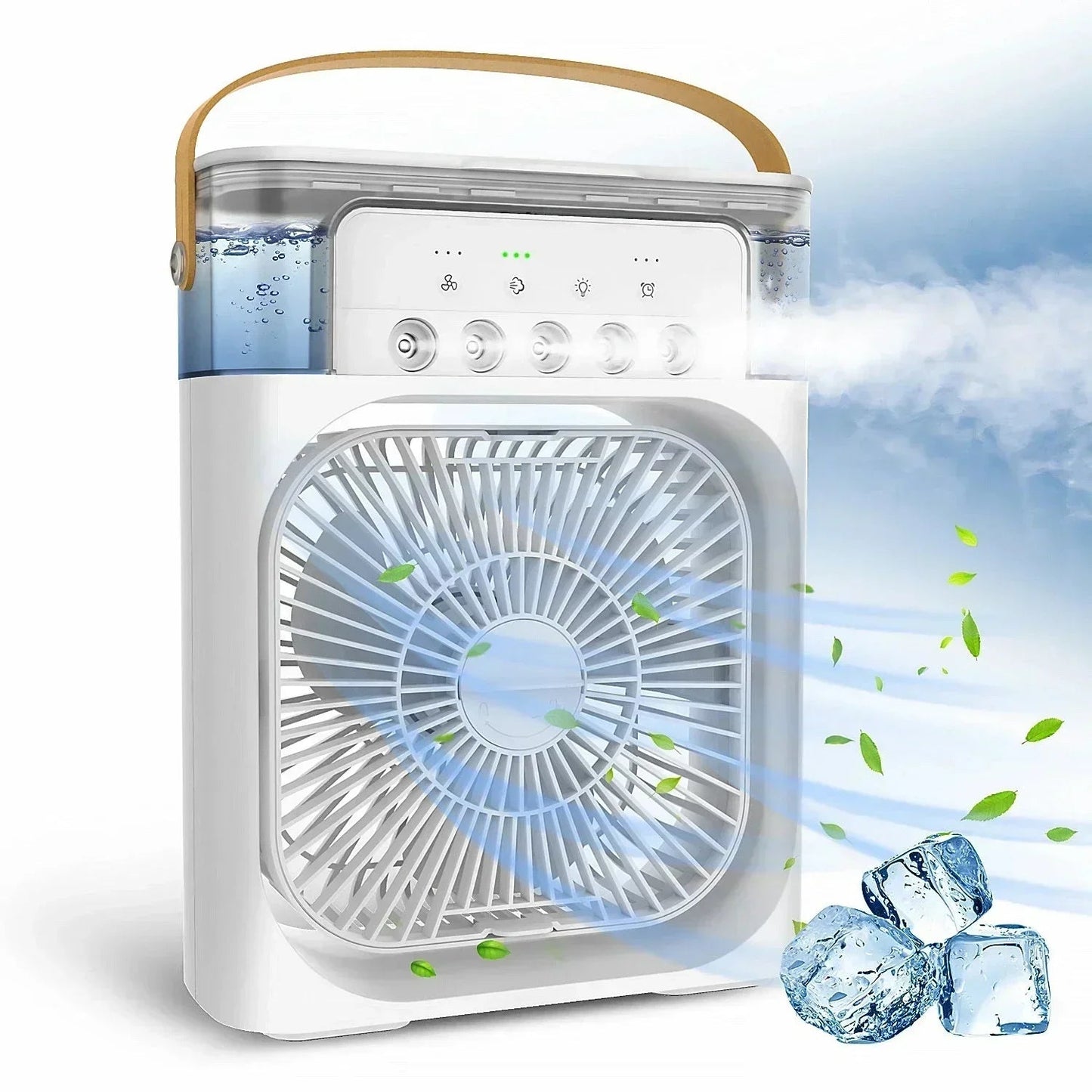 Humidificateur portable 3 en 1, ventilateur électrique USB, veilleuse LED, brumisateur d'eau amusant, refroidisseur d'air, pour la maison - Cuisine élégante