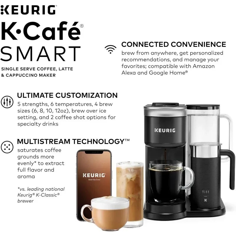 Keurig K - 73SMART - Machine à café, latte et cappuccino noir, dosette à service unique, tasse K - Cuisine élégante