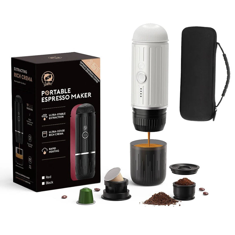 Machine à café expresso portable pour voiture et maison, cafetière italienne automatique, convient à l'original illy Pod Capsule, café moulu - Cuisine élégante