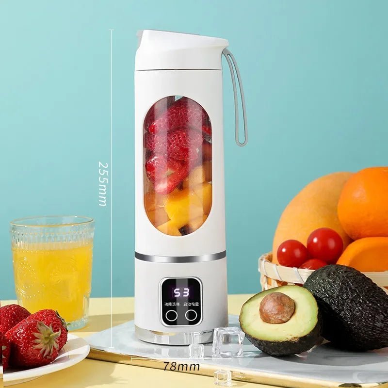Machine à jus de fruits portable avec affichage numérique, Ju479, 8 lames, grande capacité, aste par USB, maison, 450ml - Cuisine élégante