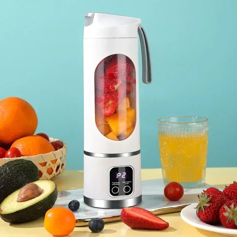 Machine à jus de fruits portable avec affichage numérique, Ju479, 8 lames, grande capacité, aste par USB, maison, 450ml - Cuisine élégante