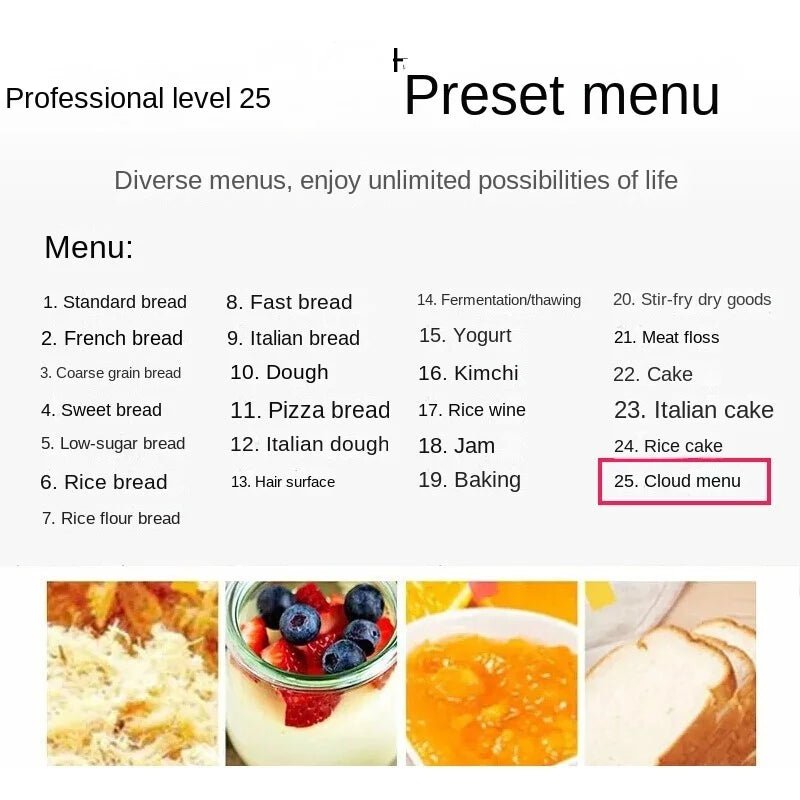 Matlim Smart jxMaker Pâte et Pétrin automatique, Distributeur de fruits et Minuterie DL-TM018 220V - Cuisine élégante