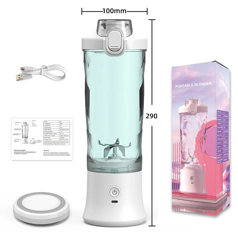 Mélangeur électrique portable, mini mélangeur multifonction, jus de fruits, SmUnvétérans wn ie, aste par USB, Ju479, 600ml, 4000mAh - Cuisine élégante
