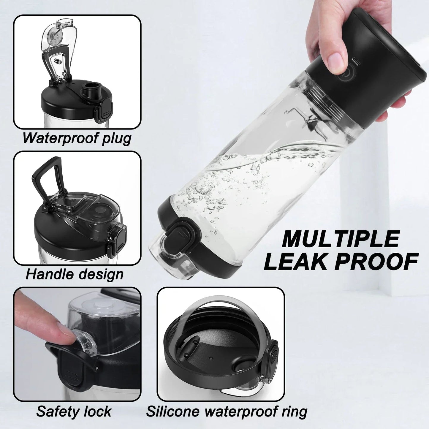 Mélangeur électrique portable, mini mélangeur multifonction, jus de fruits, SmUnvétérans wn ie, aste par USB, Ju479, 600ml, 4000mAh - Cuisine élégante