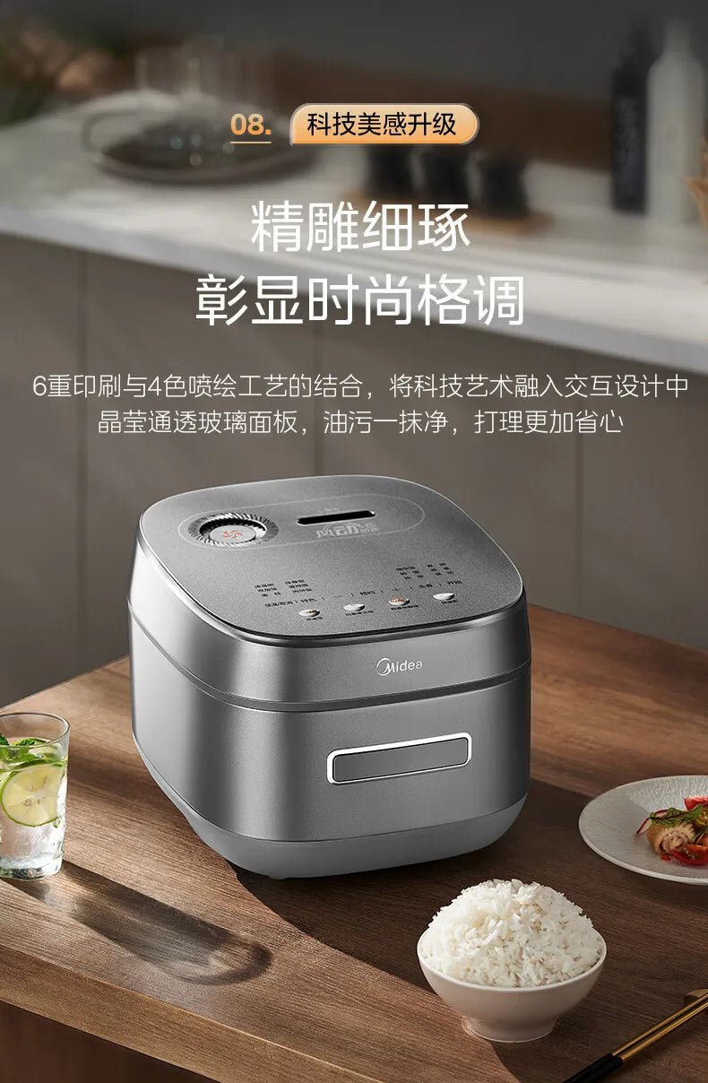 Midea-Cuiseur à Riz Électromagnétique à Double Couche, Cuisson Rapide, Intelligent, Usage Domestique, 4L IH, 220V - Cuisine élégante
