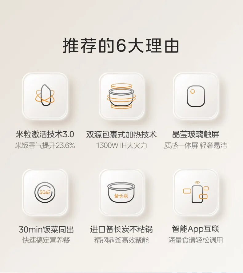 Midea-Cuiseur à Riz Électromagnétique à Double Couche, Cuisson Rapide, Intelligent, Usage Domestique, 4L IH, 220V - Cuisine élégante