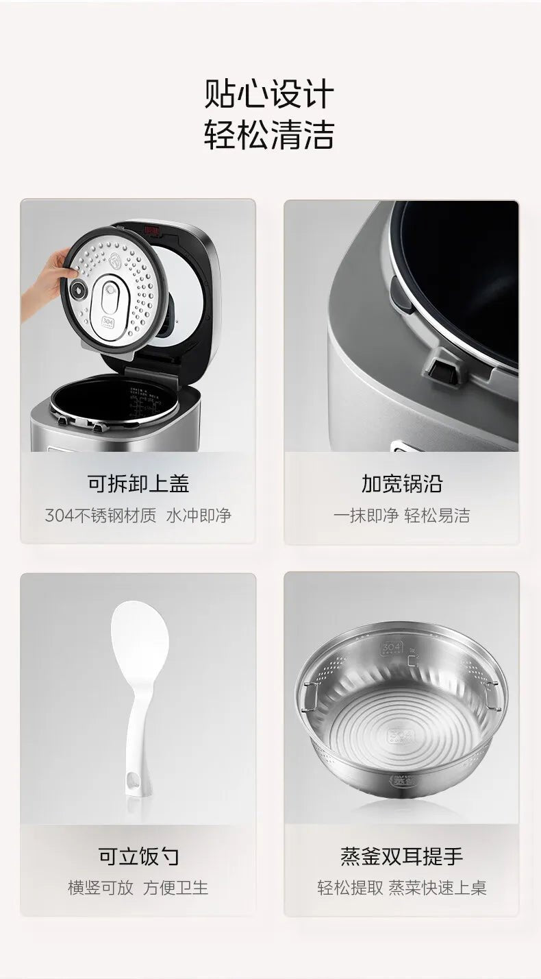 Midea - Cuiseur à Riz Électromagnétique à Double Couche, Cuisson Rapide, Intelligent, Usage Domestique, 4L IH, 220V - Cuisine élégante