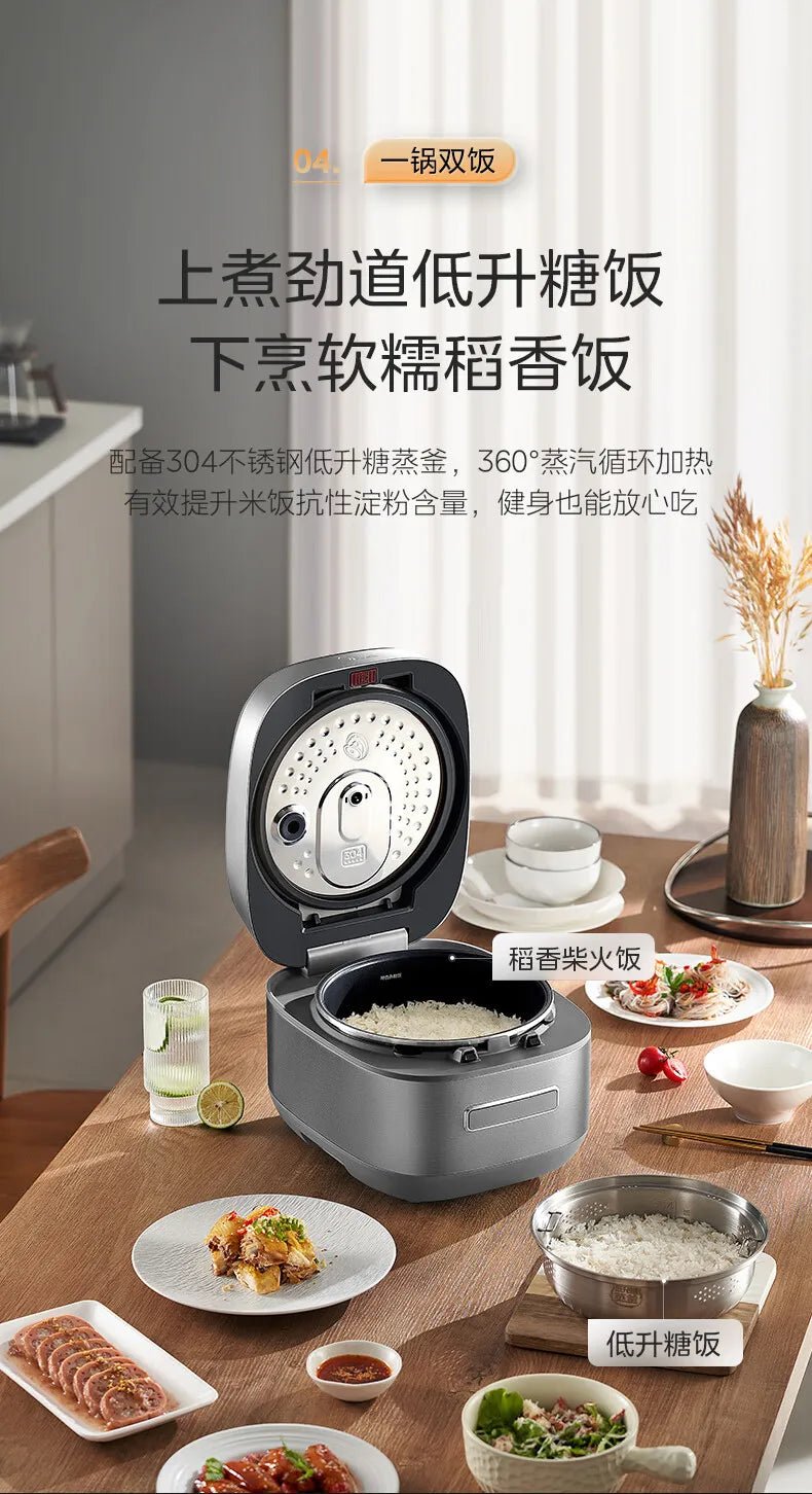 Midea - Cuiseur à Riz Électromagnétique à Double Couche, Cuisson Rapide, Intelligent, Usage Domestique, 4L IH, 220V - Cuisine élégante