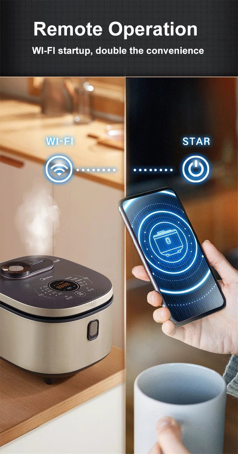 Midea – cuiseur à riz intelligent, contrôle par application Mobile, capacité de 4l, multifonctionnel, 220V, appareils de cuisine pour 2 à 10 personnes - Cuisine élégante