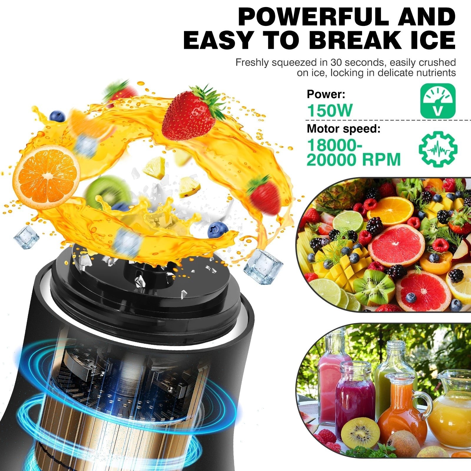 Mini mélangeur Portable de 600ml, petit mélangeur de Smoothie Rechargeable par USB, mélangeur de voyage de grande capacité, Smoothies portables, mélange de glace - Cuisine élégante