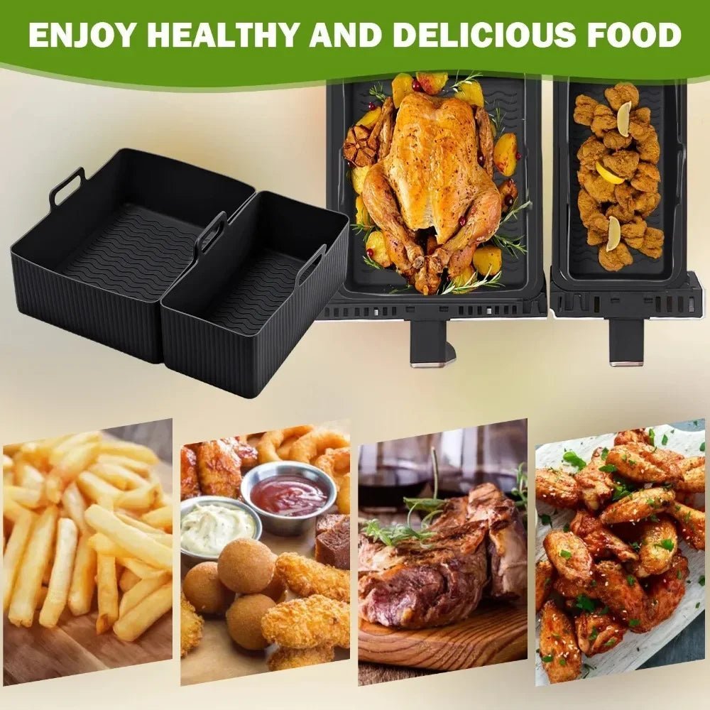 Moule en silicone pour plateau de friteuse à air pour Tefal Ey 901840 Panier de revêtement de friteuse à Air, plateau de cuisson de four réutilisable, poêle antiadhésive pour gril à Pizza - Cuisine élégante