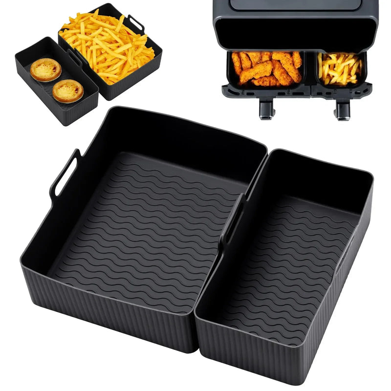 Moule en silicone pour plateau de friteuse à air pour Tefal Ey 901840 Panier de revêtement de friteuse à Air, plateau de cuisson de four réutilisable, poêle antiadhésive pour gril à Pizza - Cuisine élégante