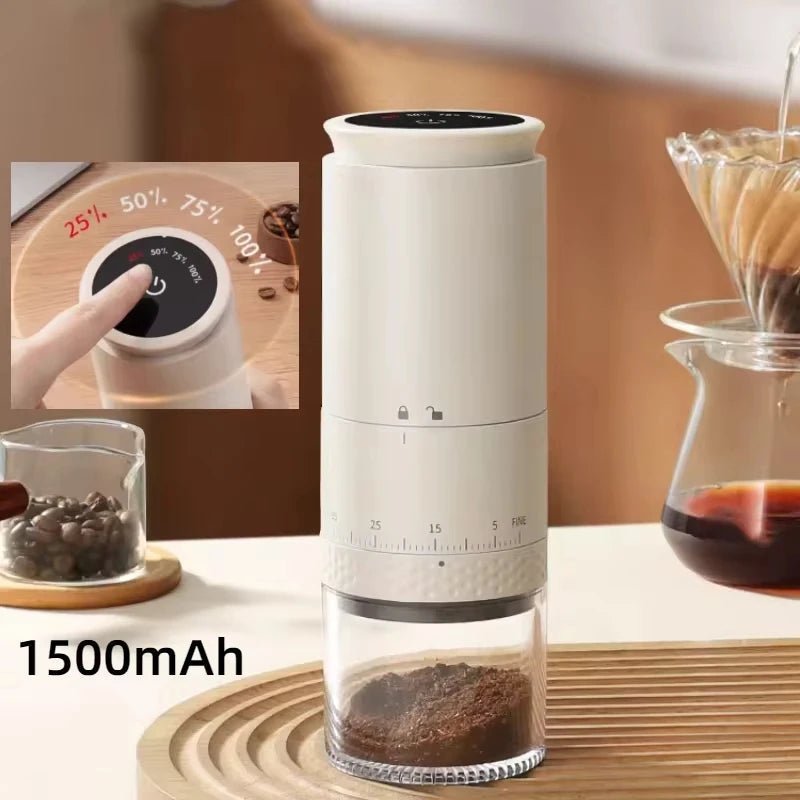 Moulin à café électrique portable USB, 38 vitesses, réglable, 1500 mAh, rechargeable, pour usage domestique - Cuisine élégante