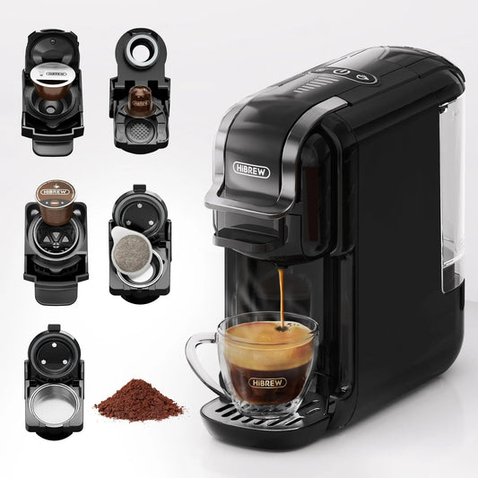 Nespresso Capsules express Portable HiBREW H2B 5 en 1 cafetière multicapsule pression 19 bars réservoir 600ML compatible avec DG/Nes/K-Cup/ESE/café moulu arrêt automatique cafetière super automatique - Cuisine élégante