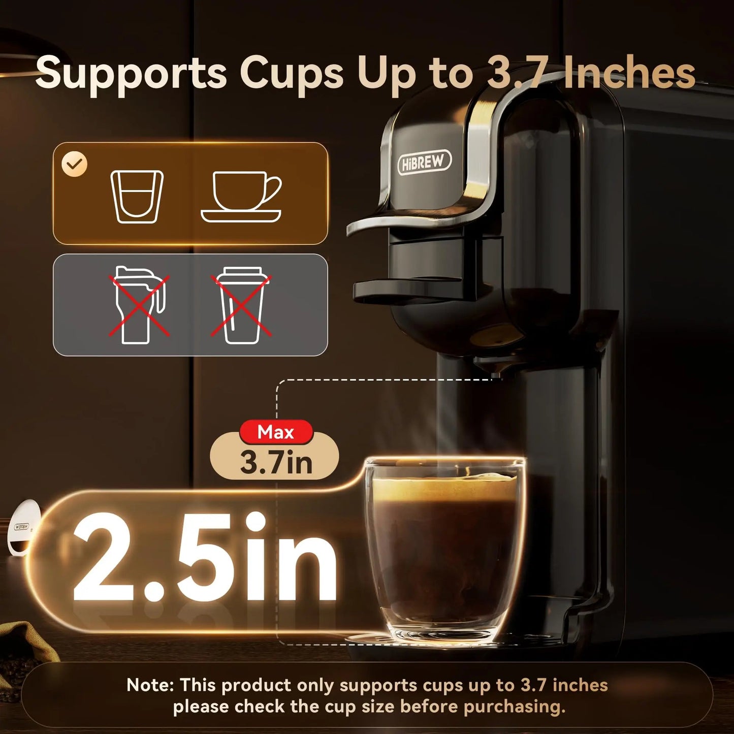 Nespresso Capsules express Portable HiBREW H2B 5 en 1 cafetière multicapsule pression 19 bars réservoir 600ML compatible avec DG/Nes/K-Cup/ESE/café moulu arrêt automatique cafetière super automatique - Cuisine élégante