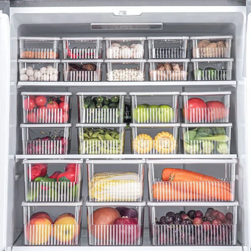Organisateur de réfrigérateur Transparent, conteneurs de stockage des aliments, paniers de fruits et légumes frais, boîte de rangement de réfrigérateur, organisateur de cuisine - Cuisine élégante