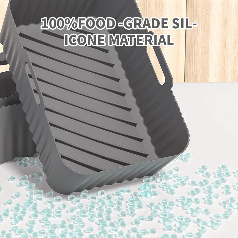 Panier rectangulaire en silicone pour friteuse à air, 24 cm, antiadhésif, réutilisable, pour four, micro - ondes, accessoires de cuisine - Cuisine élégante