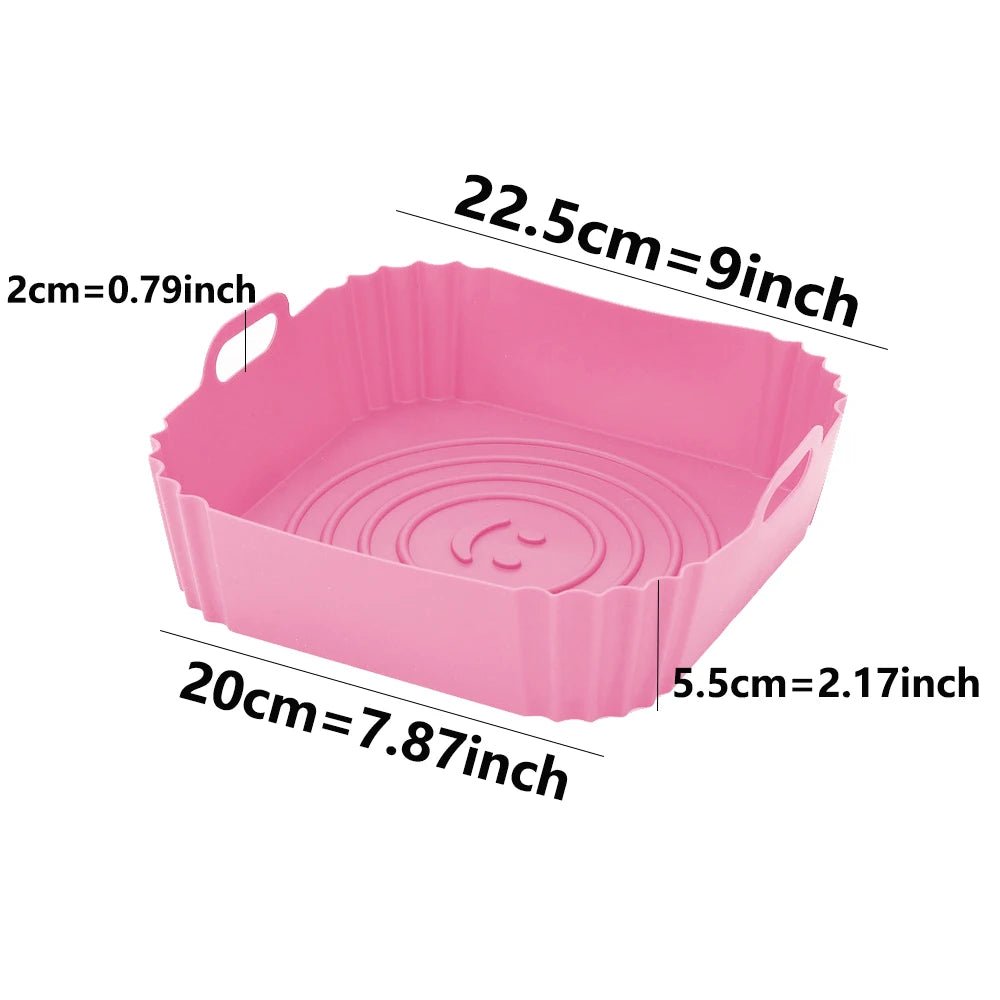 Panier rectangulaire en silicone pour friteuse à air, 24 cm, antiadhésif, réutilisable, pour four, micro-ondes, accessoires de cuisine - Cuisine élégante