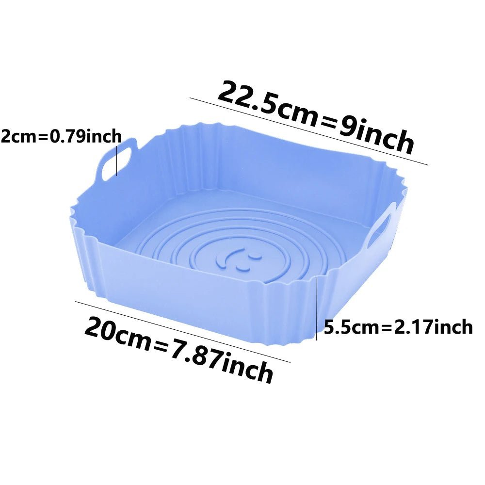 Panier rectangulaire en silicone pour friteuse à air, 24 cm, antiadhésif, réutilisable, pour four, micro - ondes, accessoires de cuisine - Cuisine élégante