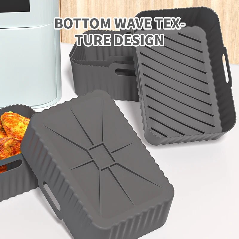 Panier rectangulaire en silicone pour friteuse à air, 24 cm, antiadhésif, réutilisable, pour four, micro - ondes, accessoires de cuisine - Cuisine élégante
