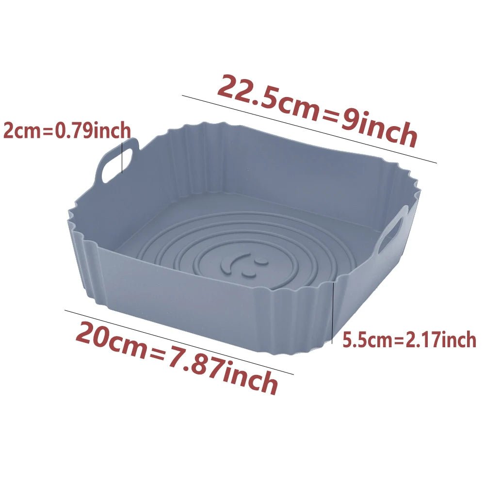 Panier rectangulaire en silicone pour friteuse à air, 24 cm, antiadhésif, réutilisable, pour four, micro - ondes, accessoires de cuisine - Cuisine élégante