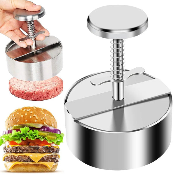 Presse à Hamburger en Acier Inoxydable 304, Moule Manuel pour Grill, Outil pour Viande, Porc, Bœuf - Cuisine élégante