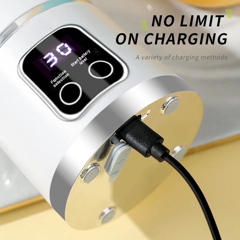 Presse - agrumes électrique Portable de 450ml, Mini presse - agrumes de voyage USB, mélangeur de Smoothie, extracteur de jus frais à 12 lames - Cuisine élégante
