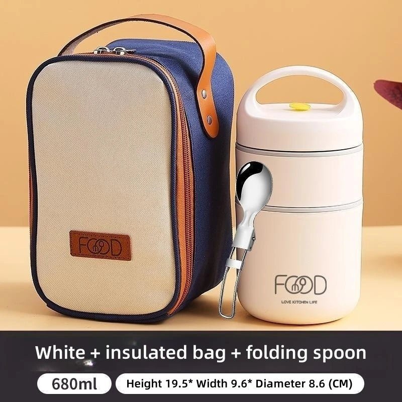 Sac à lunch isotherme en acier inoxydable, tasse à bouillie thermique, chauffe - aliments, tasse à soupe thermos, boîte à lunch pour enfants, école, extérieur, 680ml - Cuisine élégante