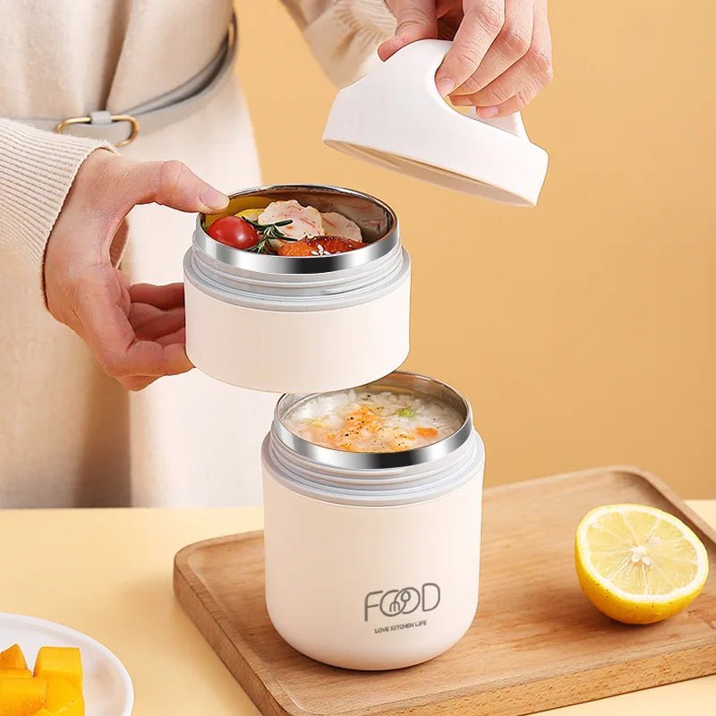 Sac à lunch isotherme en acier inoxydable, tasse à bouillie thermique, chauffe - aliments, tasse à soupe thermos, boîte à lunch pour enfants, école, extérieur, 680ml - Cuisine élégante