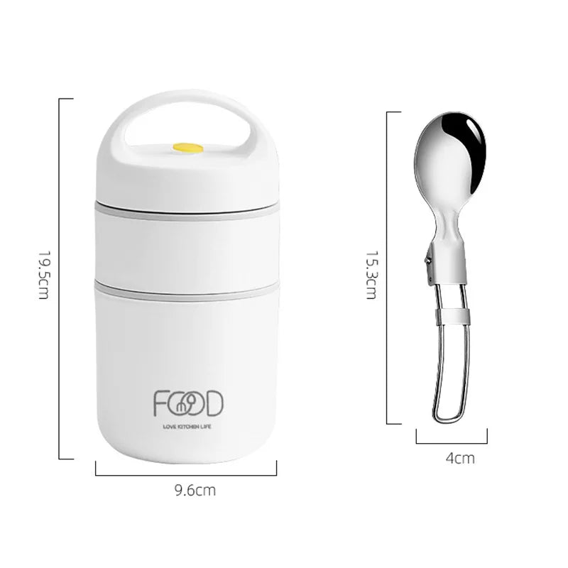 Sac à lunch isotherme en acier inoxydable, tasse à bouillie thermique, chauffe - aliments, tasse à soupe thermos, boîte à lunch pour enfants, école, extérieur, 680ml - Cuisine élégante