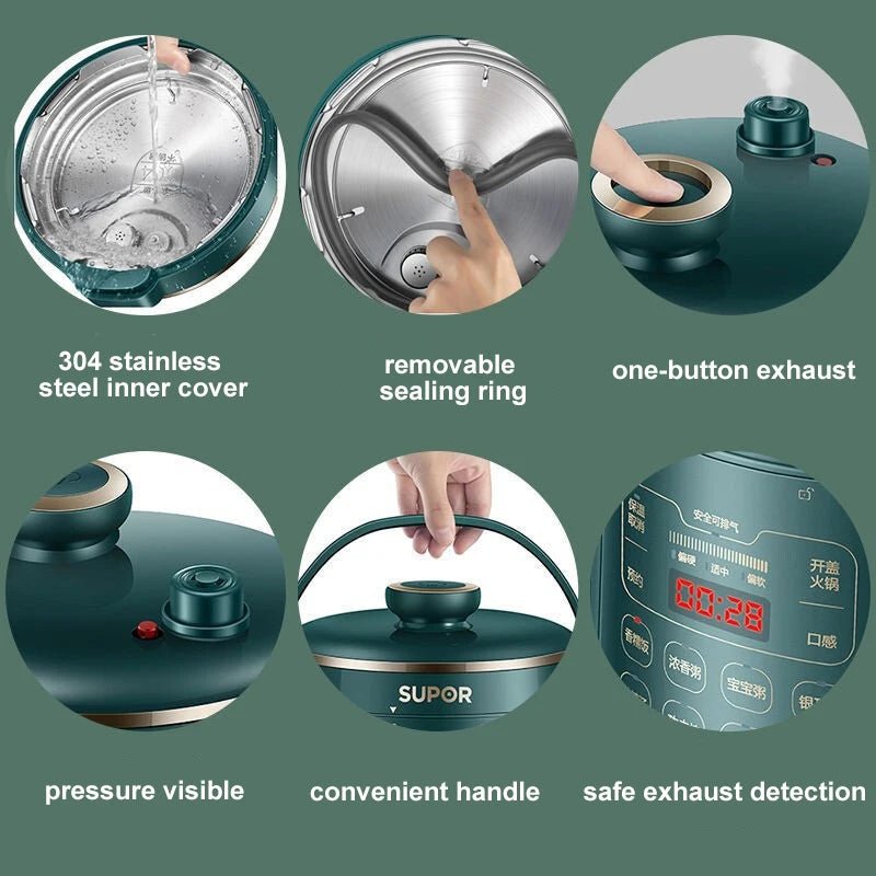 SUPOR-Autocuiseur électrique domestique, cuiseur à riz multifonctionnel, appareil de cuisine, marmite intelligente automatique, 220V, 2,3 L - Cuisine élégante