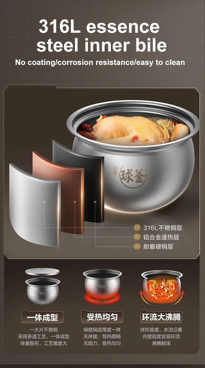 SUPOR-Autocuiseur électrique intelligent à double revêtement, cuiseur à riz multifonction, appareils de cuisine, 112kPa, IH, 220V - Cuisine élégante